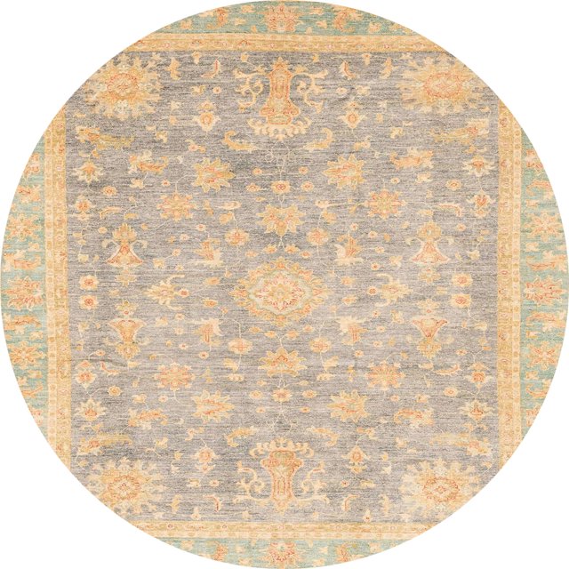 Ahgly Company Tapis d'Intérieur Ronds Abstraits Orientaux Bruns, 6 Pieds Rond