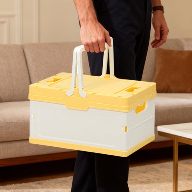 Folding Storage Box for Car Trunk, Camping, and Home Organization – Small Plastic Stackable Container for Clothes, Toys, Books, Picnic Supplies