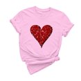 thumbnail image 2 of Cadeau de la Saint-Valentin pour Femmes T-shirt Décontracté à Col Rond à Manches Courtes Imprimé Arbre de Noël, 2 of 6