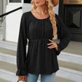 thumbnail image 4 of HKEJIAOI Polyester Femmes Long Sleeve Tops Solide Cou d'Équipage Sortir Tops pour Women, 4 of 7