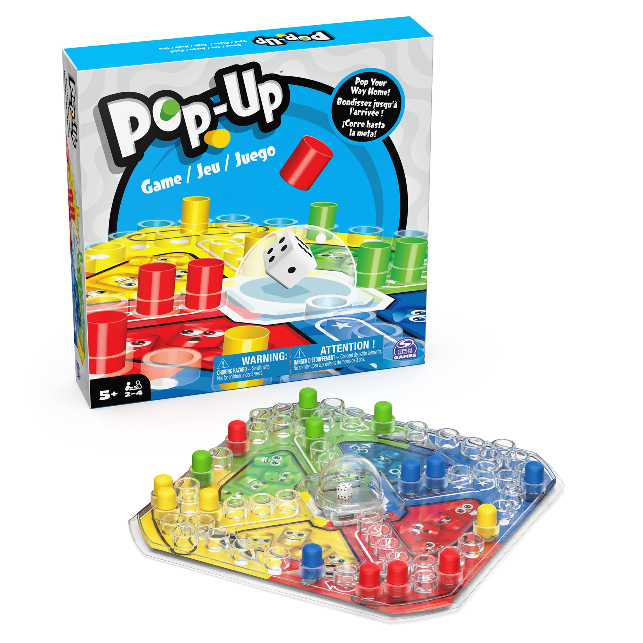 Spin Master Games, Pop-Up Game for Kids Colorful 2-4 Player Popping Board Game for Family Game Night Cool Things Fun Games, for Kids Ages 5 and up