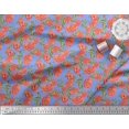 thumbnail image 3 of Soimoi Blue Poly Georgette Fabric Leaves & Floral Decor Fabric Printed Yard 52 Inch Wide, 3 of 6