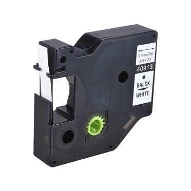 amdohai Ruban d'Étiquette Laminé, 9 mm x 7 m, Noir sur Blanc