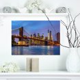 thumbnail image 1 of Pont de Brooklyn avec Lumières et Reflets - Impression sur Toile de Paysage Urbain, 1 of 3