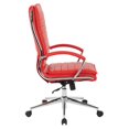 thumbnail image 4 of High Back Manager's Faux Leather Chair in Red with Chrome Base, 4 of 8