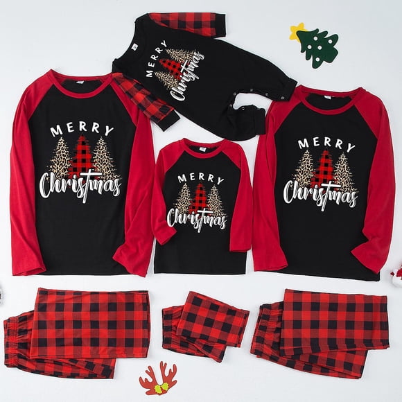 Holiday Christmas Pajamas Family Matching Pjs Set Christmas Tree Print Xmas Jammies For Couples Youth
