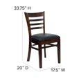 thumbnail image 2 of HERCULES Series Ladder Back Walnut Wood Restaurant Chair - Black Vinyl Seat, 2 of 9