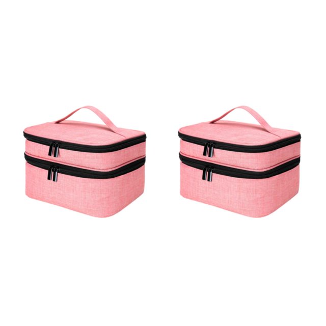 Thinsony Nail Polish Organizer Bag Sturdy Durable And Designed With In Mind Widely Uesd pink 2Set