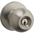 thumbnail image 3 of Regina Satin Nickel Front Door Knob with Lock and Key  Exterior/Interior Door Handles with Lock  Keyed Entry Door Knobs for Front Door  Bedroom  Bathroom & Office  Traditional Home Décor, 3 of 4