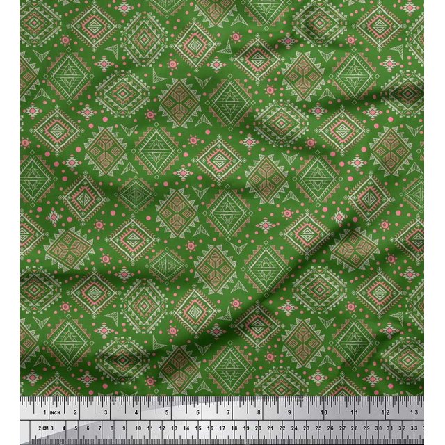 Soimoi Polyester Crepe Fabric Aztec Southwestern Fabric Prints by Yard 42 Inch Wide