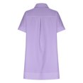 thumbnail image 4 of Robe d'Été pour Femmes 2024 Mode Grande Taille Printemps/ Décontractée Ample Manches Courtes Bouton Poche Robe Chemise 50 % de Réduction!, 4 of 9