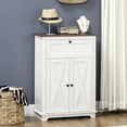 thumbnail image 2 of HOMCOM Armoire de Rangement Style Ferme, Buffet avec Tiroir et Portes, Blanc, 2 of 10