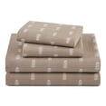 thumbnail image 1 of Beautiful Signature Floral 4-Piece Percale Fawn Sheet Set, Queen by Drew Barrymore, 1 of 5