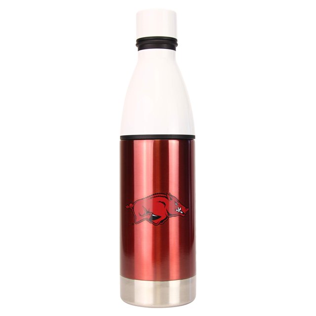 Boelter NCAA Stainless Steel Sports Water Bottle w/Strainer (25 Ounce) (Arkansas Razorbacks)
