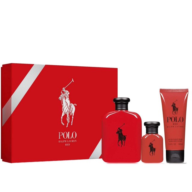 POLO RED pour Hommes par Ralph Lauren EDT 4.2 oz - Ensemble Cadeau 3 Pcs