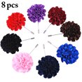 thumbnail image 1 of 8 Pcs Épingle de Revers Mode Fleur Épingle Broche de Revers Épingle à Revers pour Costume de Mariage Robe, 1 of 10