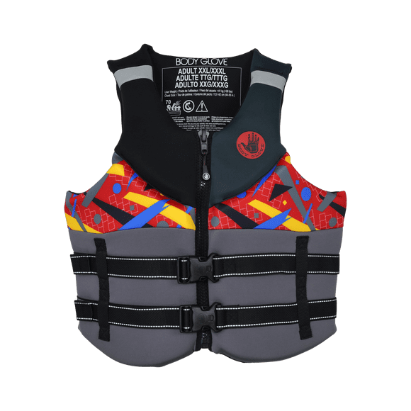 Body Glove Adult Life Jacket PFD 4 Buckle L/XL Adjustable Flotation Vest for Boating Fishing and Kayaking