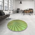 thumbnail image 4 of Ahgly Company Tapis d'Intérieur Ronds Transitionnels Jaune-Vert Lavables à la Machine, 3 Pieds Rond, 4 of 7