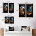 thumbnail image 4 of Designart "Celestial Worlds II" Galaxies Framed Wall Art Set Of 2 - Teal Fantasy Gallery Wall Frame Set For Home Decor, 4 of 6