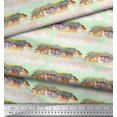 thumbnail image 3 of Soimoi Green Poly Georgette Fabric House & Landscape Nature Print Fabric by the Yard 42 Inch Wide, 3 of 5