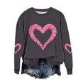 thumbnail image 2 of Yuyuzo Valentines Womens Sweatshirts Plus Size Fleece Lined Cute Heart Long Sleeve Shirts Loose Casual Pullover Tops, 2 of 6