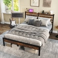 thumbnail image 1 of Costway Lit Plateforme Industriel en Métal Format Grand avec Station de Recharge Base de Matelas, 1 of 10