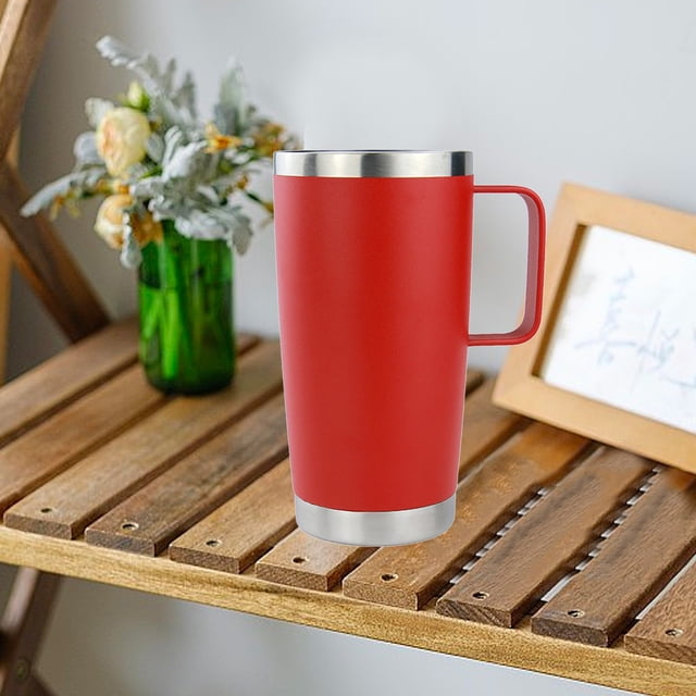 Tasse de Voiture 20oz avec Poignée, Tasse à Café de Voyage Isolée, Gobelet Thermique en Acier Inoxydable sous Vide pour Plus de Commodité