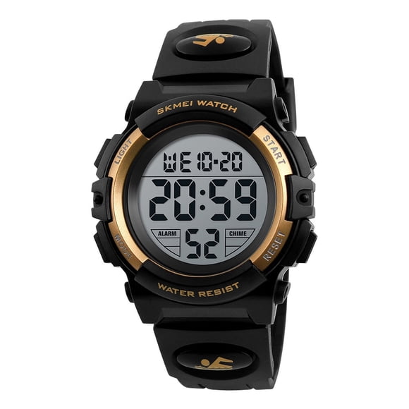 SKMEI Children Watch Wristwatch Fashion Multifunction Waterproof Outdoor Sports Luminous Watch for Kids Students Boys 1266 Gold