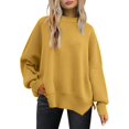 thumbnail image 1 of ORUYROP Women's Crewneck Batwing Long Sleeve Sweater 2023 Fall Oversized Ribbed Knit Side Slit Pullover Top, 1 of 7
