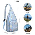 thumbnail image 3 of Cute Mythical Horse Sling Backpack - Unicorn Rainbow Print Shoulder Bag (Easy Access Pockets, Comfortable & Waterproof), 3 of 4