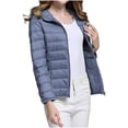 thumbnail image 4 of WRKEKC Lightweight Hooded Parka for Women, Solid Color Long Sleeve Full Zip Coat with Secure Pockets and Ribbed Cuffs, Transitional Season Layer Navy XL, 4 of 7