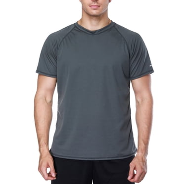 Charmo Men's Short Sleeve Rashguard UPF 50+ Swimwear Top Swim Shirt