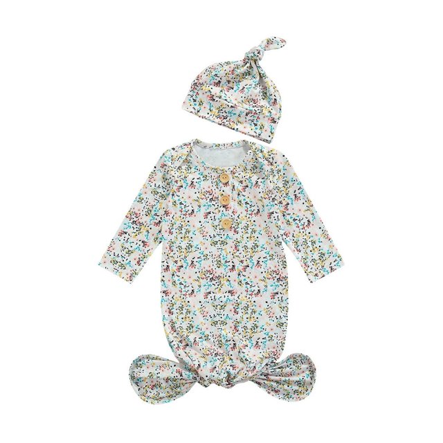Kids Cartoon Patterns Print Neck Long Sleeve Sleepwear Cap