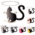 thumbnail image 2 of Bangcool Glass Cup Cartoon Cat Tail Handle Milk Glass Cup Tea Mug Coffee Mug, 2 of 7