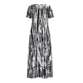 thumbnail image 2 of VEKDONE Liquidation 2025 Robe Longue Maxi Ample à Manches Courtes pour Femme Grande Taille Été Becah Décontractée Taille Empire Robe Fluide, Robes Hawaïennes pour Femmes, 2 of 8