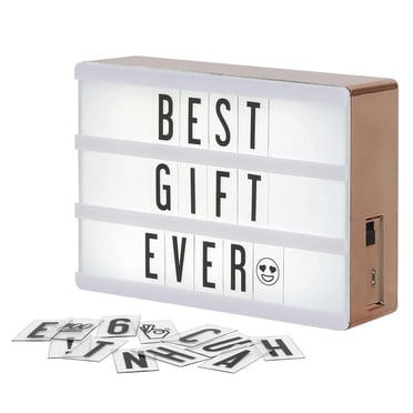 My Cinema Lightbox - Rose Gold Light Box, 4x6"" - 100 Letters, Emojis & Numbers