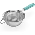 thumbnail image 1 of Passoire à Mailles en Acier Inoxydable 18/8: U-Taste Passoire Fine de Cuisine de 5,5 Pouces avec Poignée en Silicone Robuste Rivetée et Maille 30 pour Filtrer la Farine, les Pâtes, les Fruits, le Quinoa (Aqua Sky), 1 of 11