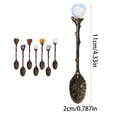 thumbnail image 3 of Natural Crystal Heart Spoon Long Handle Ice Coffee Dessert Spoon Stirring Spoon, 3 of 6