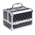 thumbnail image 1 of Pro Aluminum Makeup Train Case Jewelry Storage Box Cosmetic Organizer Black, 1 of 10