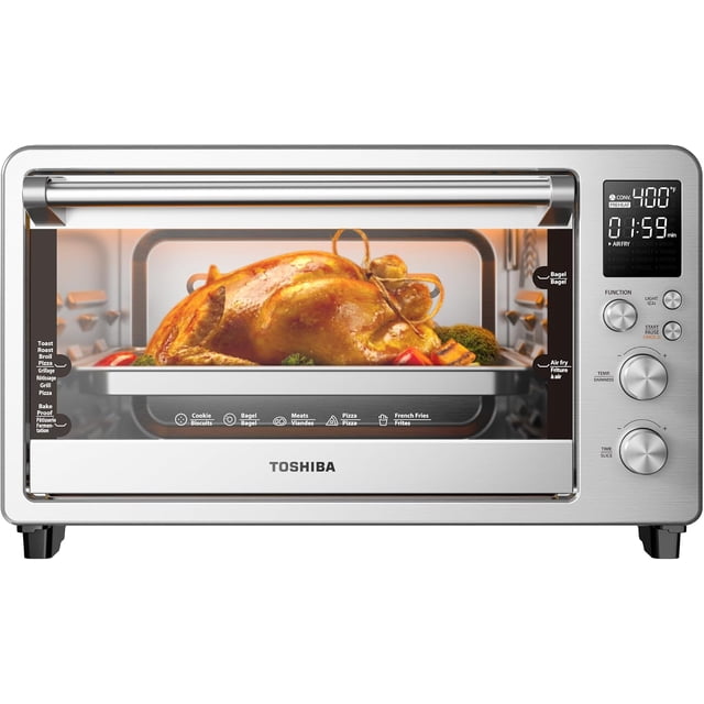 TOSHIBA Large Air Fryer Toaster Oven Combo 26.4QT, 12-in-1, Stainless ...
