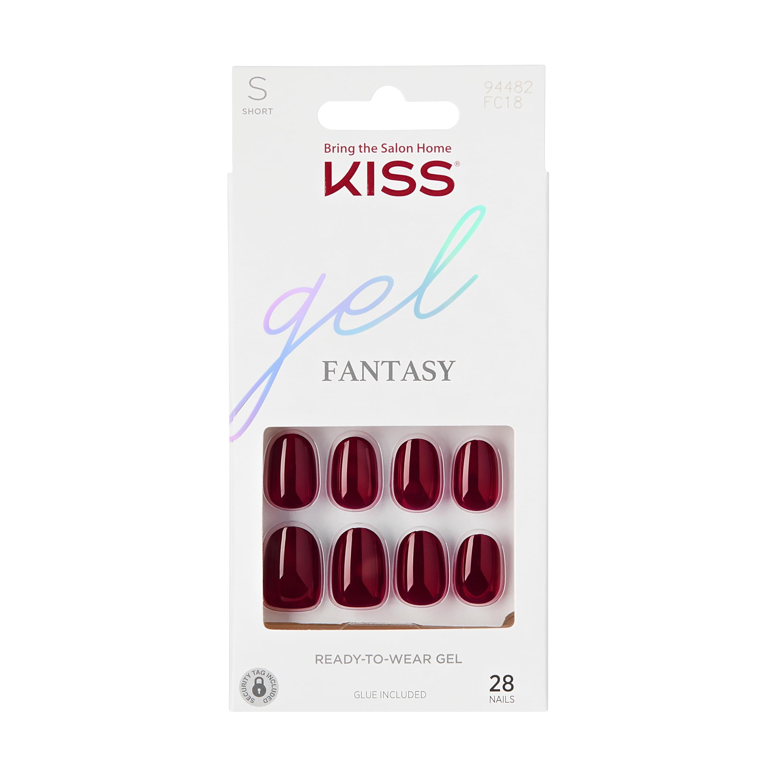 KISS Gel Fantasy Nails - One Call, Red, Oval, Short