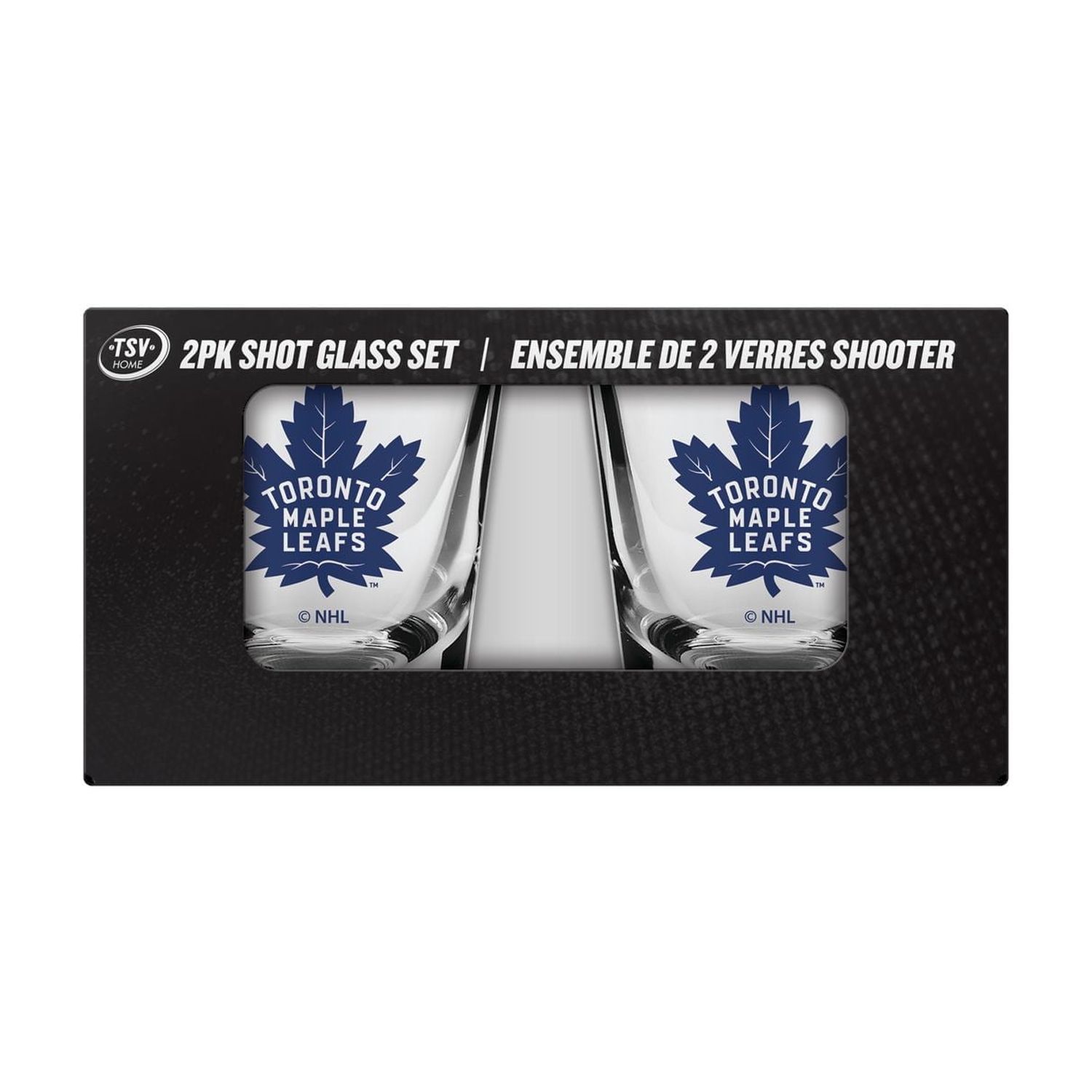 2 VERRE À SHOT SOUS LICENCE OFFICIELLE LNH TORONTO MAPLE LEAFS