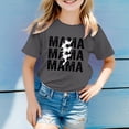 thumbnail image 2 of Toddler Child Girls Summer T Shirts Casual LetterPrinted Short Sleeve Basic Tees Ruffle Crewneck Sport Wear Tops size 3-4T, 2 of 4