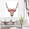 thumbnail image 1 of Designart Portrait de Cerf avec Tête Florale - Impression sur Toile de Cerf, 1 of 3