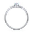 thumbnail image 4 of Birthstone Heart Ring with Shoulder Accents - Aquamarine (March), 4 of 4