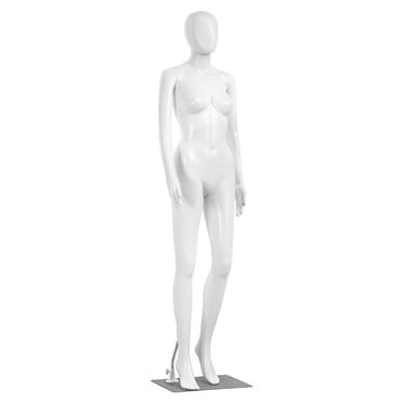 SereneLife Serene-Life-Plastic Mannequin Female (SLMAQFE) Adjustable Body-68.9" Detachable Dress Form Full Body Poseable Size Torso-for Retail Clothing Shops, White
