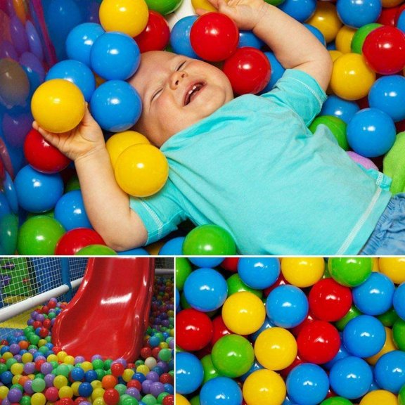 MesaSe Lot de 50 Balles en Plastique Souple Creuses Sans BPA pour Tout-Petits Bébés Enfants Tente de Fête d'Anniversaire Piscine Jouet d'Été pour 3-6 Ans