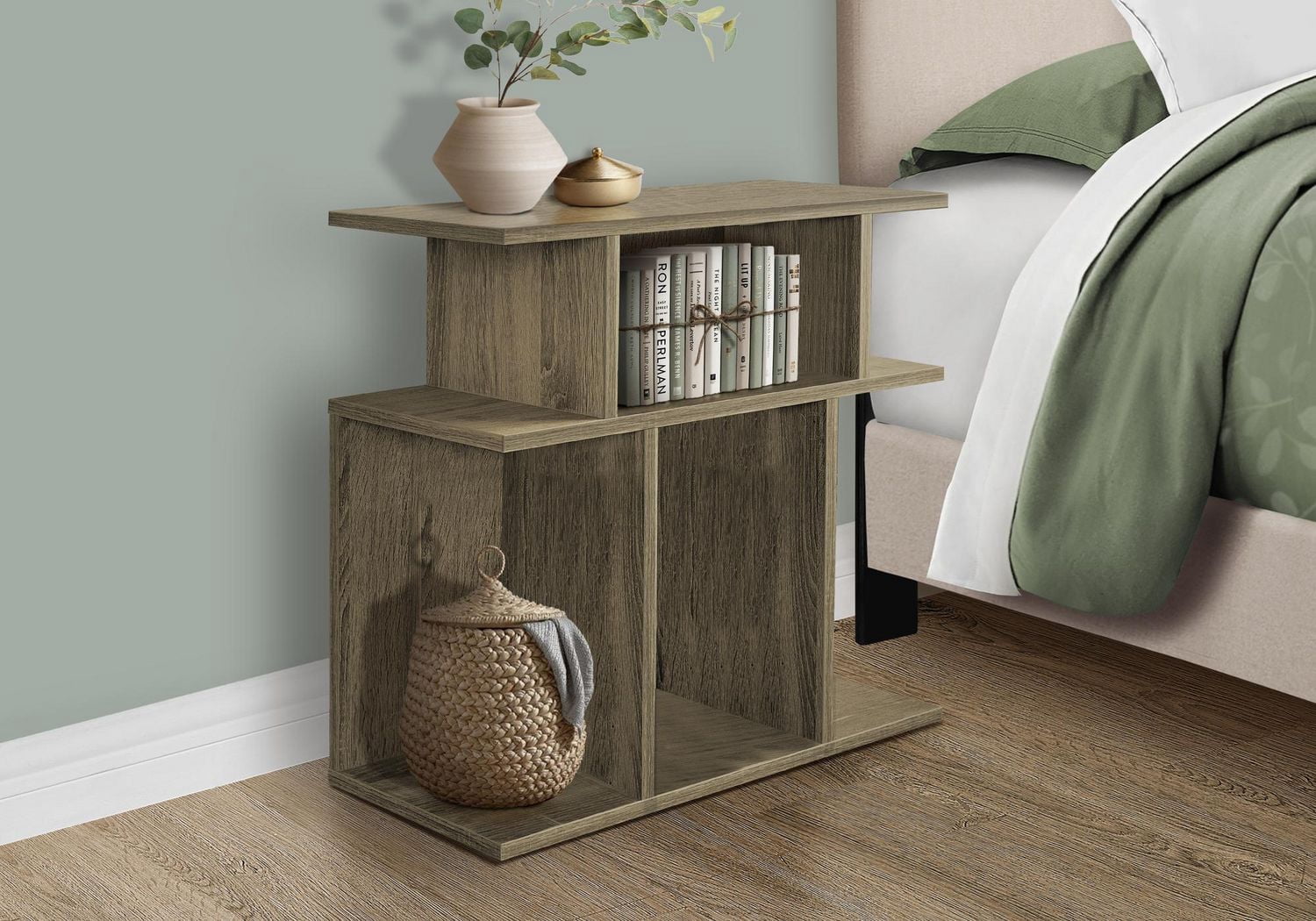 Monarch Specialties Accent Table, Side, End, Nightstand, Lamp, Living Room, Bedroom, Laminate, Brown, Contemporary, Modern