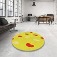 thumbnail image 4 of Ahgly Company Tapis d'Intérieur Lavable en Machine Carré Jaune Transitionnel, 3 Pieds Carré, 4 of 7