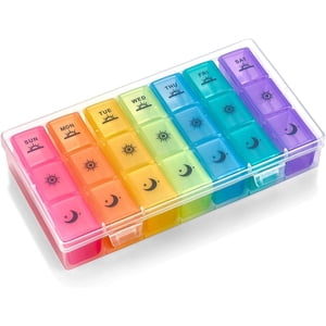 MEDca Monthly Pill Organizer, 31-Day AM/PM Daily Pill Case, 32 Compartment Dispenser for Vitamins and Medication